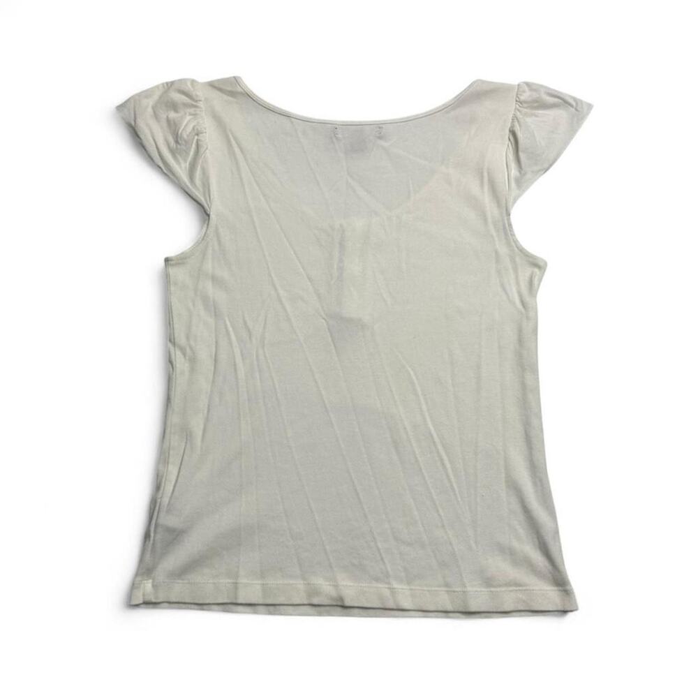 American Living White Baby Doll Henley Short Sleeve Women size large 100% cotton - Picture 6 of 6